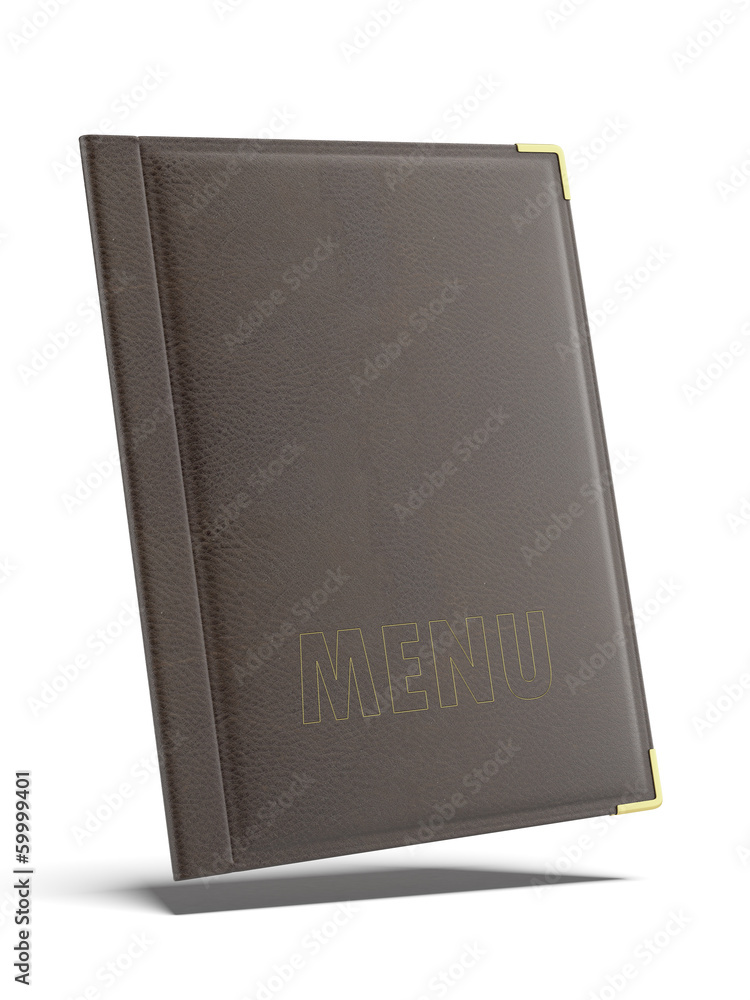 Brown leather Menu folder Brown leather Menu folder