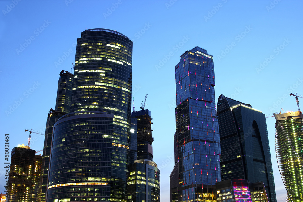 Modern Moscow at night