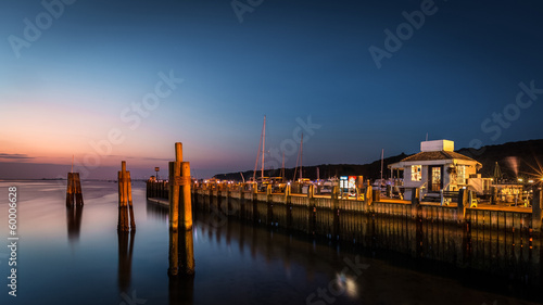 Port Jefferson, NY, at dusk