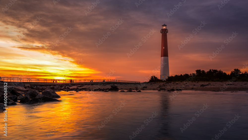 Barnegat Lighthouse at sunset