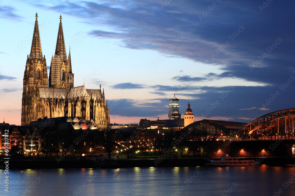 Cologne cathedral across the Rhine river