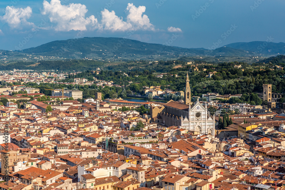Aerial cityscape from the top of Florence cathedral