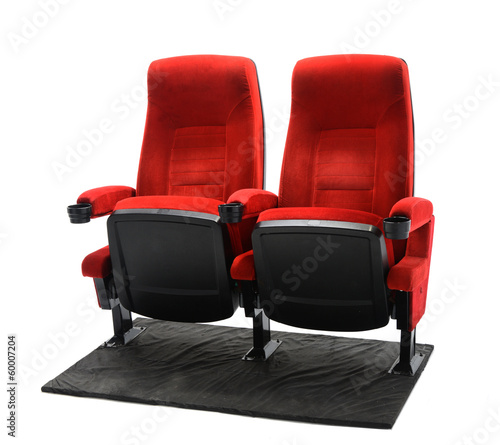 theater seat isolated on white background, movie seat