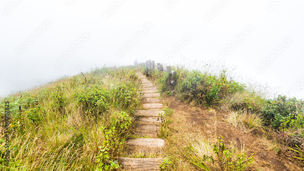 fence and pathway on mountain fence and pathway on mountain