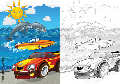 Cartoon vehicle - illustration for the children