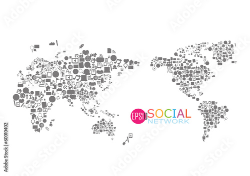 Social network map background infographics