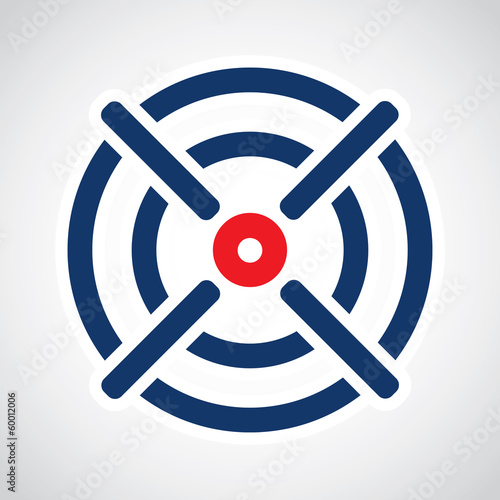 Symbol of crosshair in infographics style. Vector