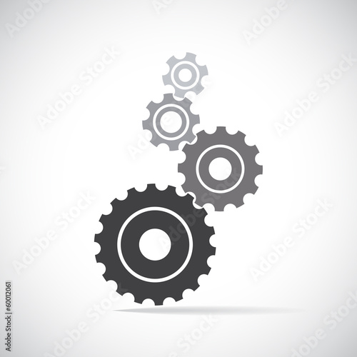 Cogs (gears) on light background. Vector
