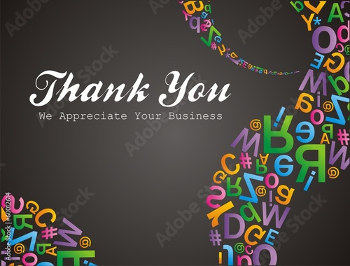 alfabet pattern thank you we apreciate your business