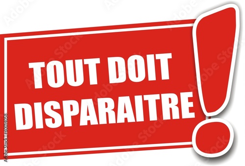 étiquette tout doit disparaitre