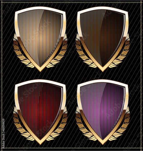 Shields with laurel wreath