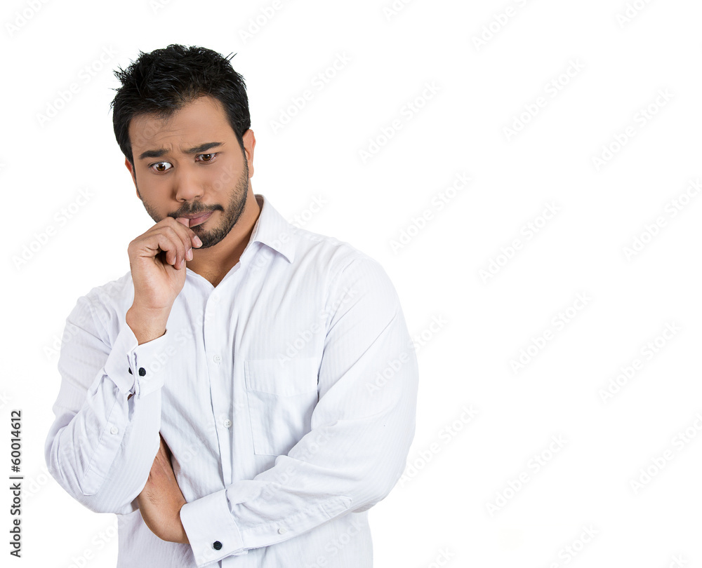 business man thinking, daydreaming, trying to remember something business man thinking, daydreaming, trying to remember something