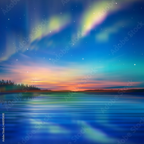 abstract background with sunset and mountains