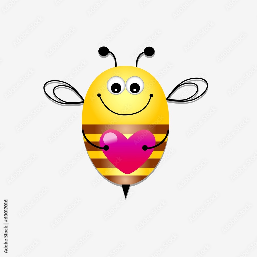 Obraz premium Color bee lover with heart