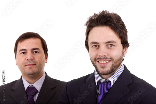 Two Businessman standing on a white background