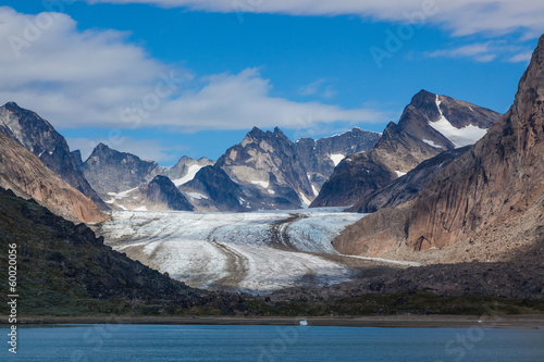 Hanging glacier in the Prince Christian Sound, Greenland © SCStock