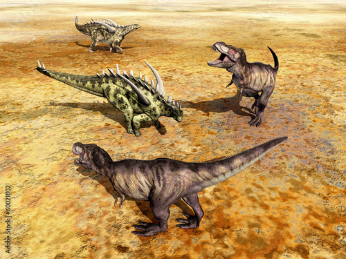 Gigantspinosaurus and Tyrannosaurus Rex © Michael Rosskothen