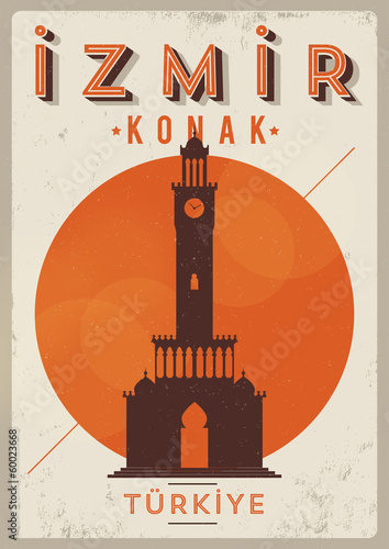 Vintage İzmir Konak City Poster