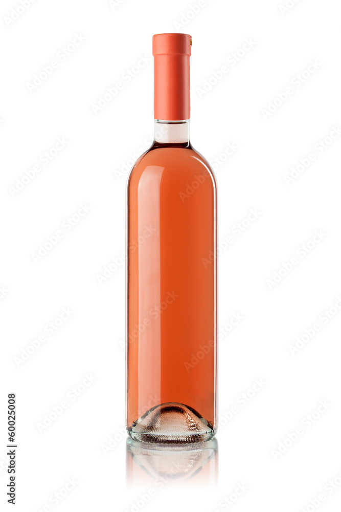 butelka różowego wina - obrazy, fototapety, plakaty 
