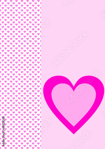 Karte rosa mit rosa Herzen