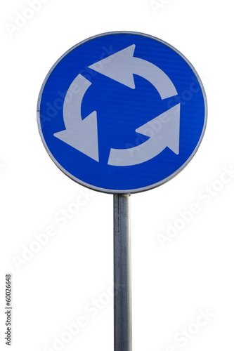 Obraz na plátne Traffic sign for roundabout