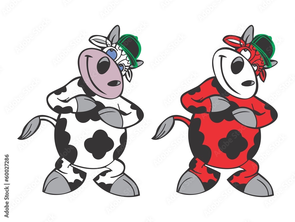 Naklejka premium Vector illustration of a cow - cartoon