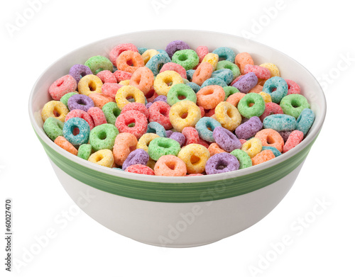 Multicolored Fruit Cereal isolated