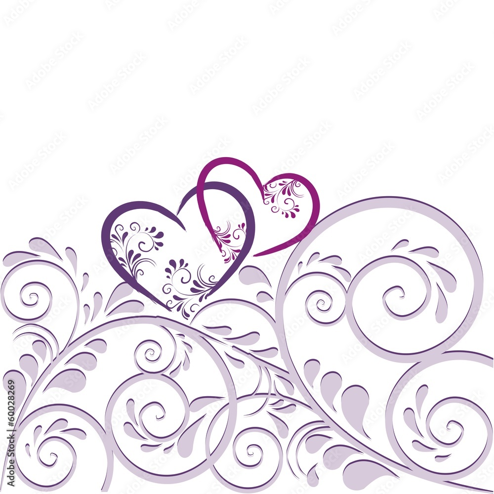 Hintergrund aus Ornamenten und Herzen