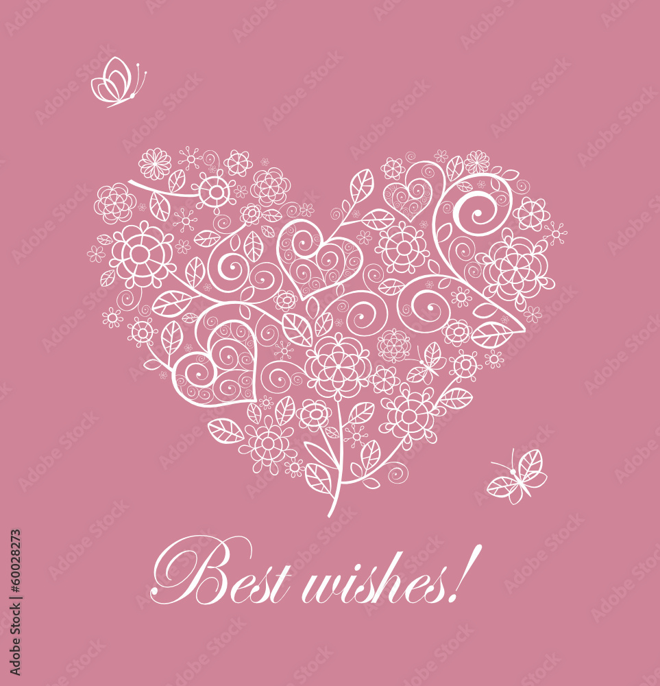 Beautiful card with lacy heart