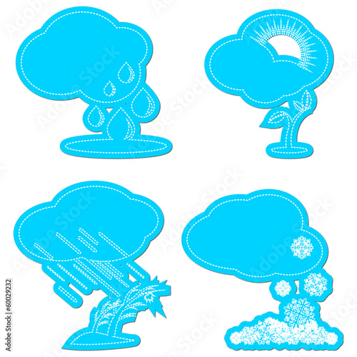 Set of weather and season icons.