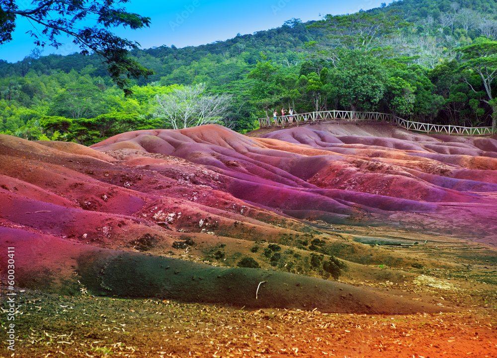Fototapeta premium Main sight of Mauritius- Chamarel- seven color lands