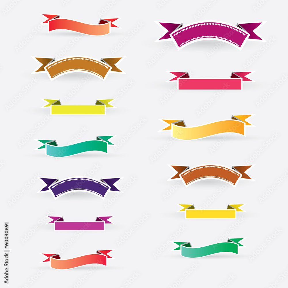 Vintage Styled Ribbons Collection. vector illustration