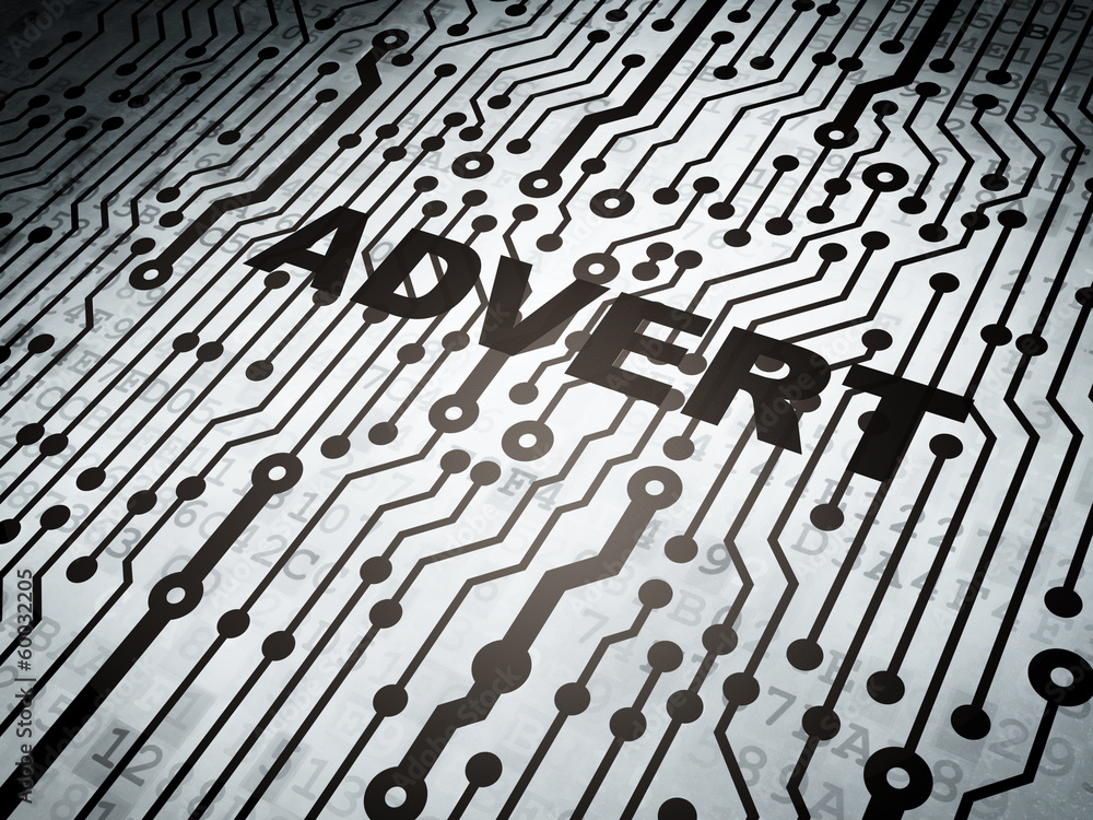 Fototapeta premium Marketing concept: circuit board with Advert