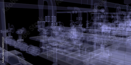 Industrial equipment. X-Ray render
