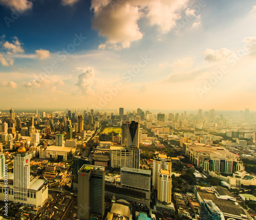 Cityscape of Bangkok in the sunset, Thailand