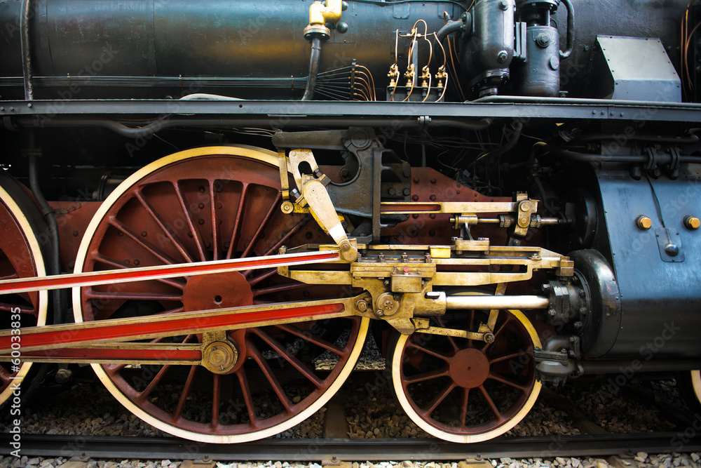 Old Steam train, wheels