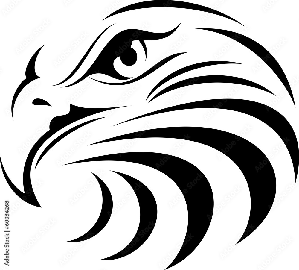 Obraz premium Sylwetka twarz orła