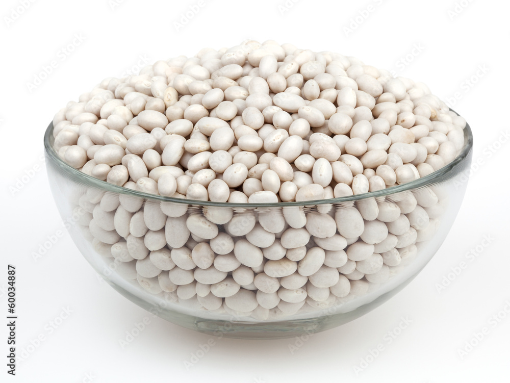 White beans isolated on white background with clipping path White beans isolated on white background with clipping path