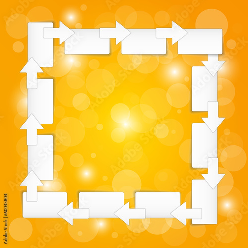 background with blank paper blocks and arrows