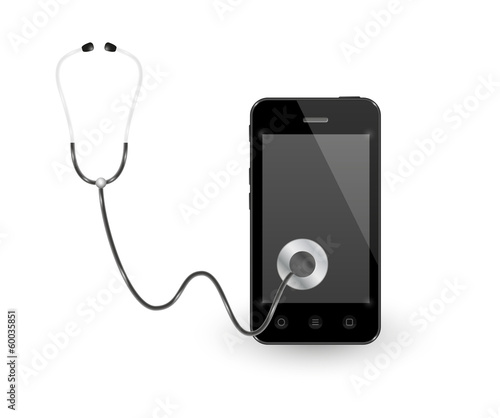 smartphone and stethoscope