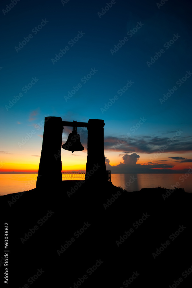 Chersonessos bell silhouette at sunset