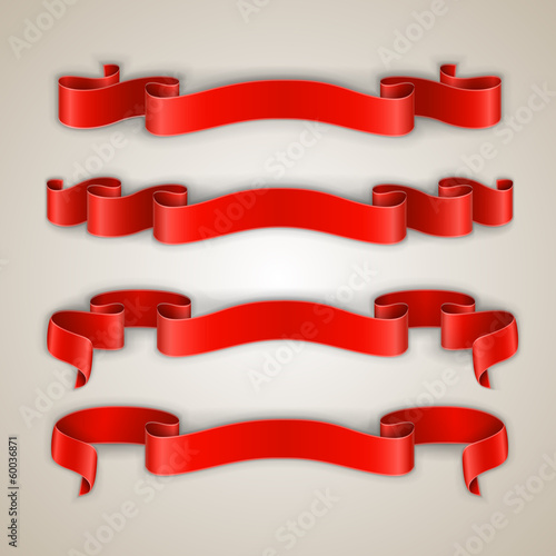 Red ribbons set