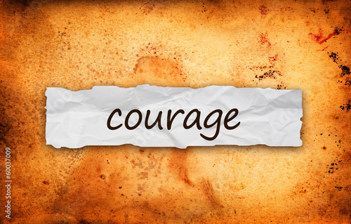 Courage title on piece of paper photo