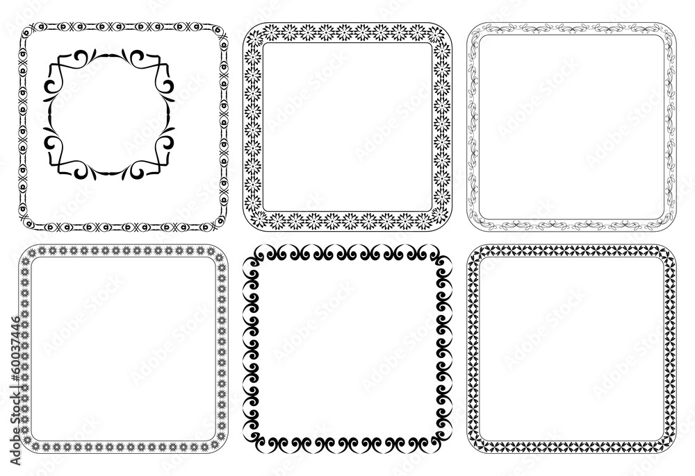 vector set - square decorative frames vector set - square decorative frames