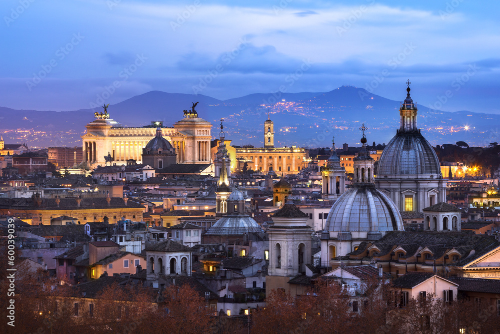 Fototapeta premium Vue des toits de Rome