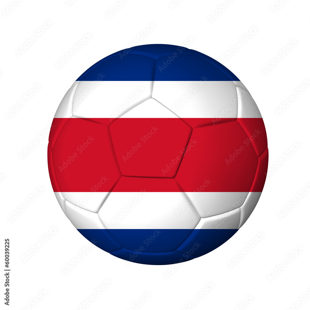 Soccer football ball with Costa Rica flag. Isolated on white. Soccer football ball with Costa Rica flag. Isolated on white.