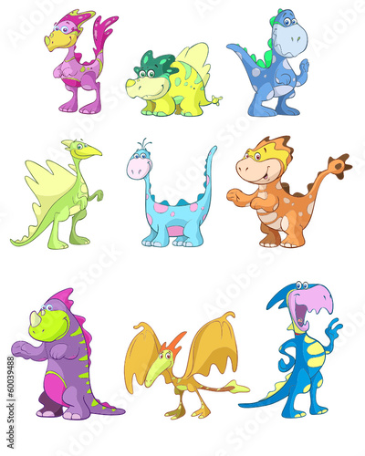 cute dino vector set