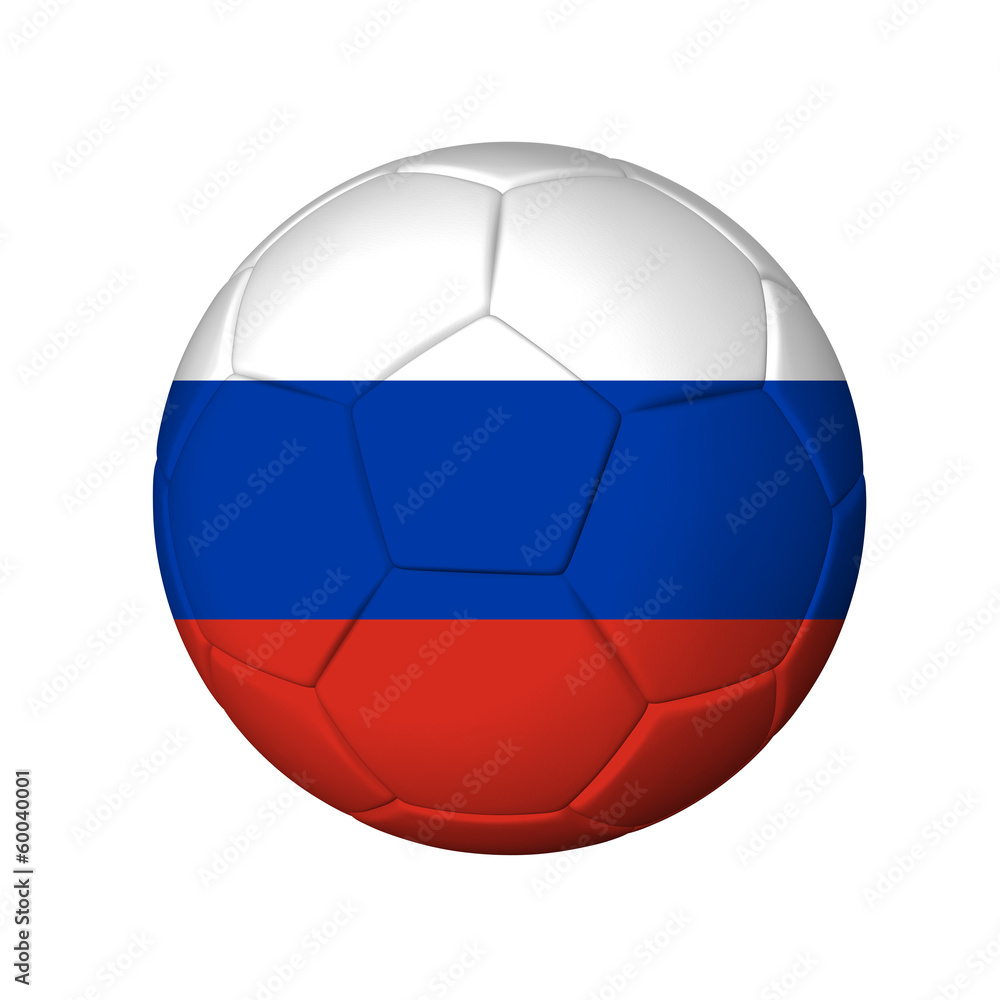 Soccer football ball with Russia flag. Isolated on white. Soccer football ball with Russia flag. Isolated on white.