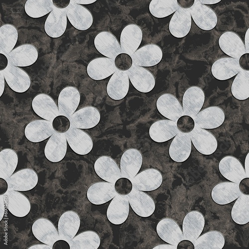 Flower. Seamless marble pattern.