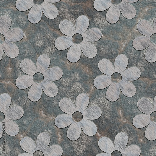 Flower. Seamless stone pattern.